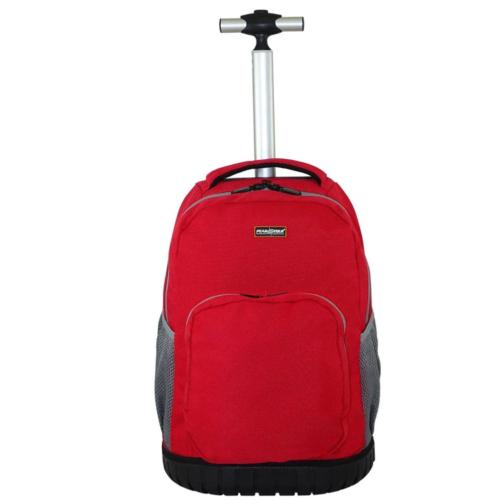 Imagen de Mochila Con Ruedas Para Laptop Peak Tour Modelo Islandia Color Rojo Con Gris